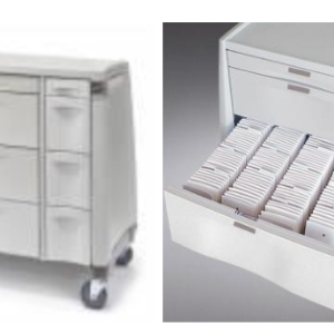 High capacity Punch Card Medication Cart